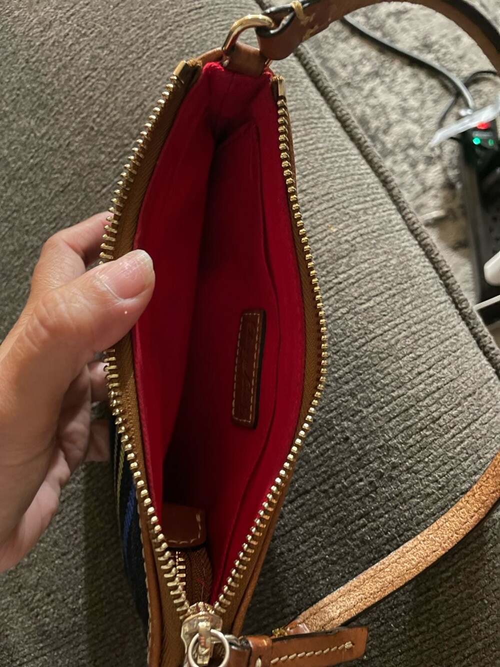 Dooney & Bourke Mariner Stripe Coated Cotton Zip Wristlet - Picture 5 of 8